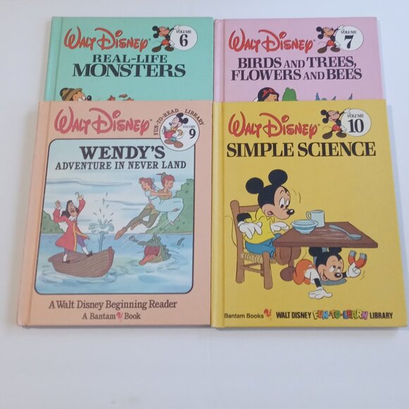 VTG Walt Disney Fun-To-Learn Library Volume Set 1983 Bantam Books Lot of 8 - Picture 2 of 13